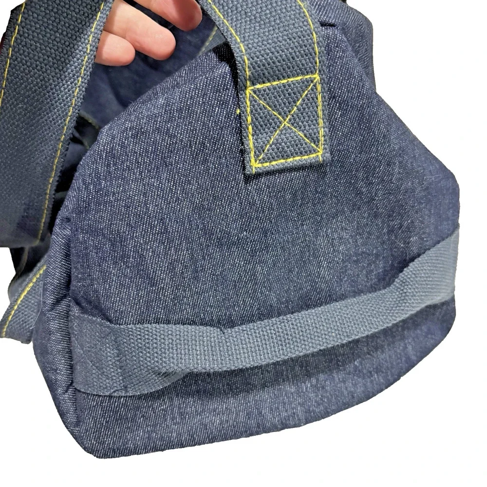 Jean Paul Gaultier Weekend Duffle Tote Travel Bag Blue Denim Canvas 2-Way Straps